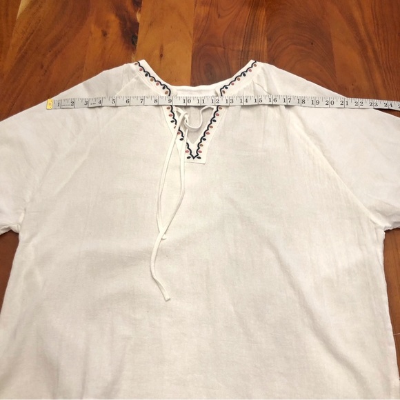 Vintage Minimalist White Oversized Relaxed Fit 3/4 sleeves blouse shirt. Large. - Picture 10 of 13